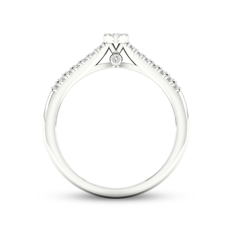 Main Image 4 of Multi-Diamond Heart Split Shank Promise Ring 1/6 ct tw Sterling Silver