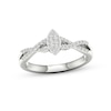 Thumbnail Image 0 of Multi-Diamond Center Marquise Twist Promise Ring 1/6 ct tw Round-cut Sterling Silver