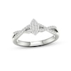 Thumbnail Image 1 of Multi-Diamond Marquise Twist Promise Ring 1/6 ct tw Sterling Silver