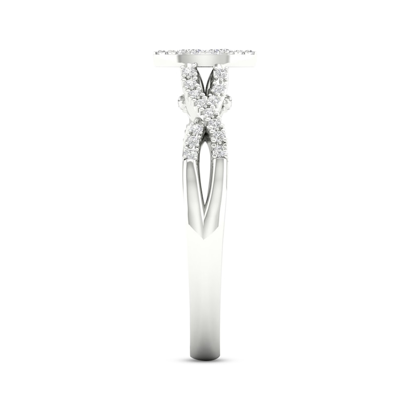 Main Image 3 of Multi-Diamond Marquise Twist Promise Ring 1/6 ct tw Sterling Silver
