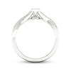 Thumbnail Image 3 of Multi-Diamond Center Marquise Twist Promise Ring 1/6 ct tw Round-cut Sterling Silver
