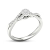 Thumbnail Image 2 of Multi-Diamond Circle Twist Promise Ring 1/6 ct tw Sterling Silver