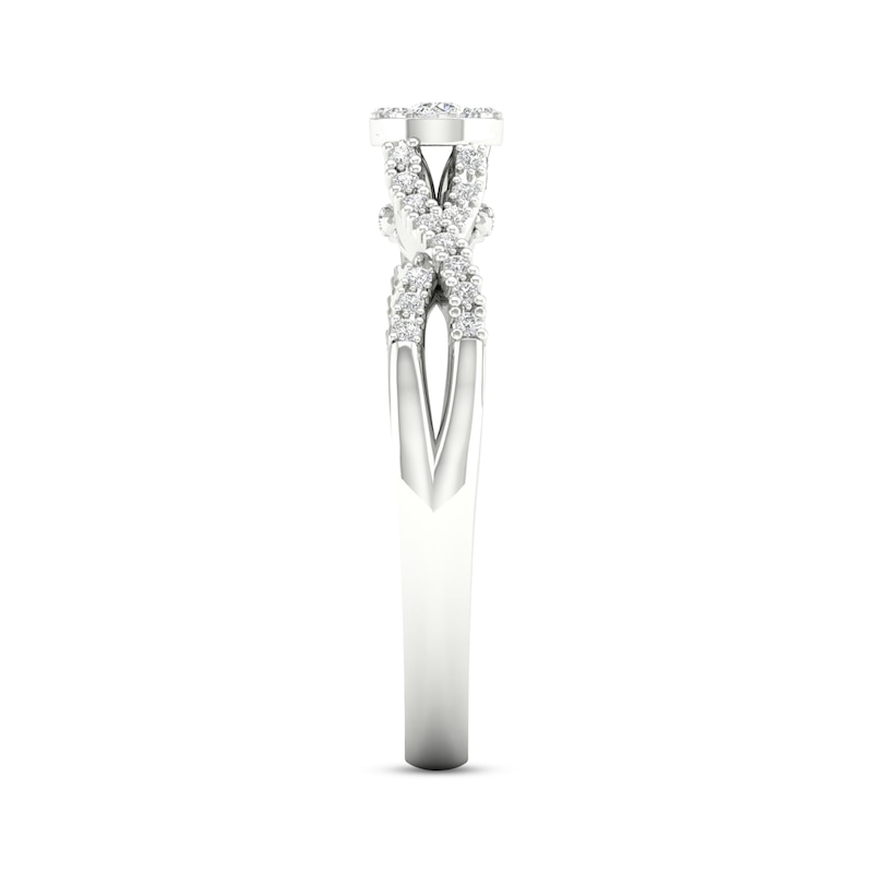 Main Image 3 of Multi-Diamond Circle Twist Promise Ring 1/6 ct tw Sterling Silver