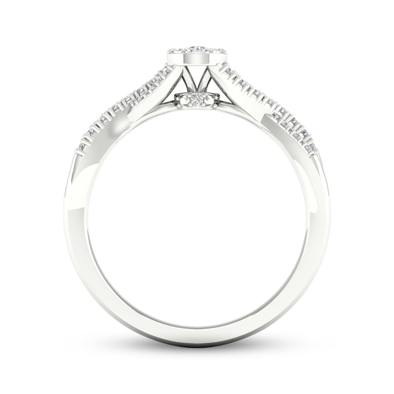Main Image 4 of Multi-Diamond Circle Twist Promise Ring 1/6 ct tw Sterling Silver