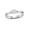 Thumbnail Image 1 of Multi-Diamond Heart Twist Promise Ring 1/6 ct tw Sterling Silver