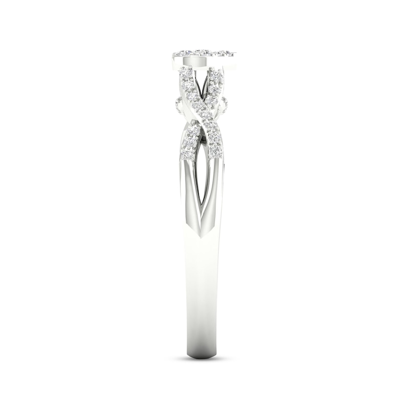 Main Image 3 of Multi-Diamond Heart Twist Promise Ring 1/6 ct tw Sterling Silver