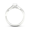 Multi-Diamond Center Heart Twist Promise Ring 1/6 ct tw Round-cut Sterling Silver