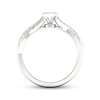 Thumbnail Image 4 of Multi-Diamond Heart Twist Promise Ring 1/6 ct tw Sterling Silver
