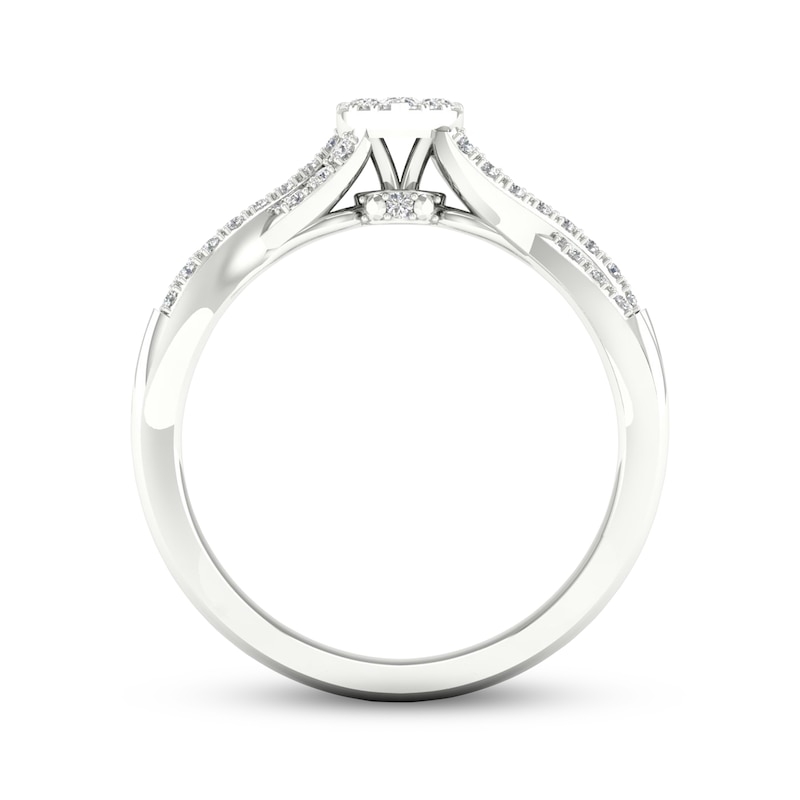 Main Image 4 of Multi-Diamond Heart Twist Promise Ring 1/6 ct tw Sterling Silver