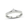 Thumbnail Image 0 of Multi-Diamond Center Pear Promise Ring 1/6 ct tw Round-cut Sterling Silver