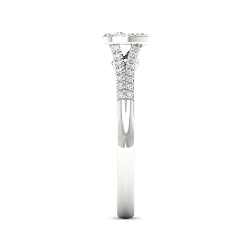 Main Image 3 of Multi-Diamond Teardrop Promise Ring 1/6 ct tw Sterling Silver