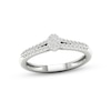 Thumbnail Image 0 of Multi-Diamond Center Oval Promise Ring 1/6 ct tw Round-cut Sterling Silver