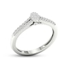 Thumbnail Image 1 of Multi-Diamond Center Oval Promise Ring 1/6 ct tw Round-cut Sterling Silver