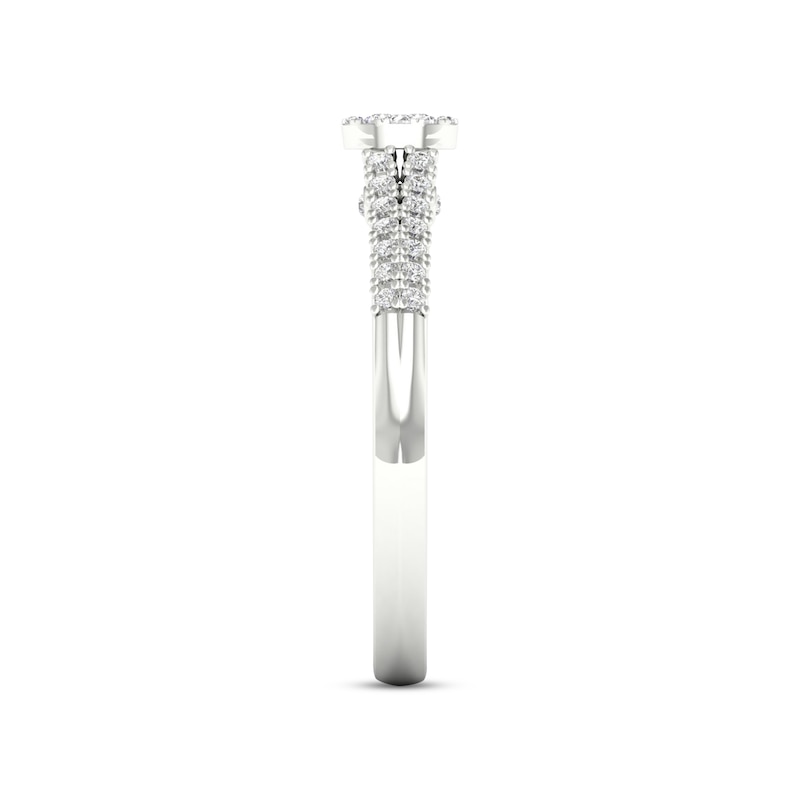 Main Image 3 of Multi-Diamond Oval Promise Ring 1/6 ct tw Sterling Silver