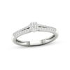 Multi-Diamond Center Cushion Promise Ring 1/6 ct tw Round-cut Sterling Silver