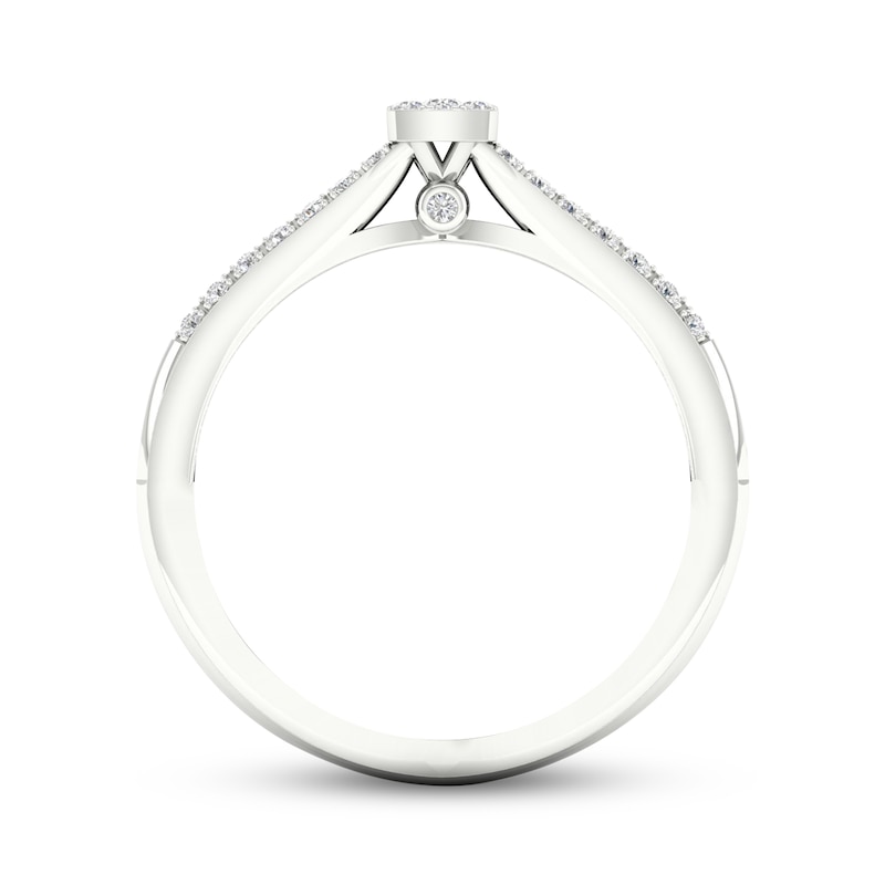 Main Image 4 of Multi-Diamond Cushion Promise Ring 1/6 ct tw Sterling Silver
