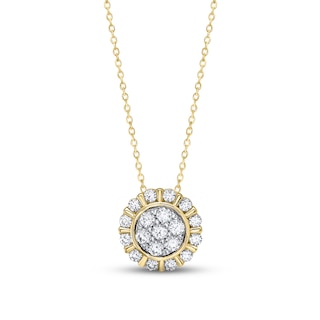 25 Carat Round Shaped Diamond Necklace 14K White Gold 14K Yellow Gold - Necklace & Pendant - Mike Nekta NYC - Nekta New York