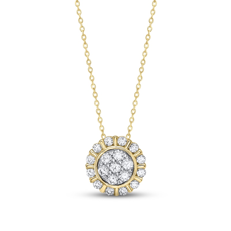 Lab-Created Diamonds by KAY Sunray Necklace 1/2 ct tw 14K Yellow Gold 18"