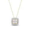 Thumbnail Image 1 of KAY Lab-Grown Diamonds Cushion Frame Necklace 1/2 ct tw 14K Yellow Gold 18&quot;
