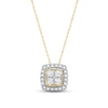 Thumbnail Image 0 of Lab-Created Diamonds by KAY Cushion Frame Necklace 1/2 ct tw 14K Yellow Gold 18"