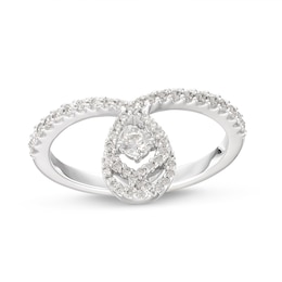 Love Entwined Diamond Ring 1/3 ct tw Round-cut 10K White Gold