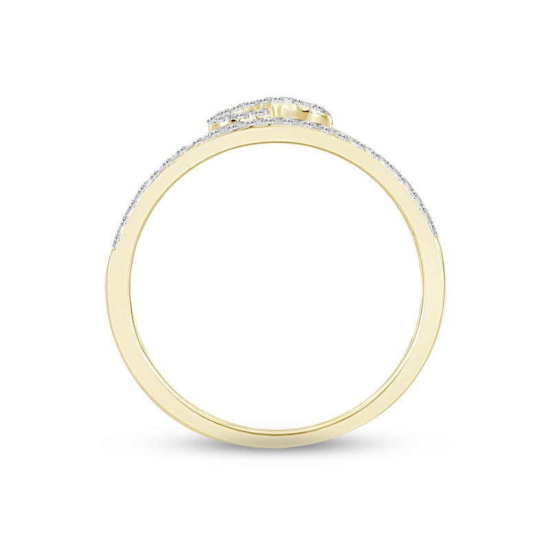 Diamond Infinity Ring 1/6 ct tw Round-cut 10K Yellow Gold