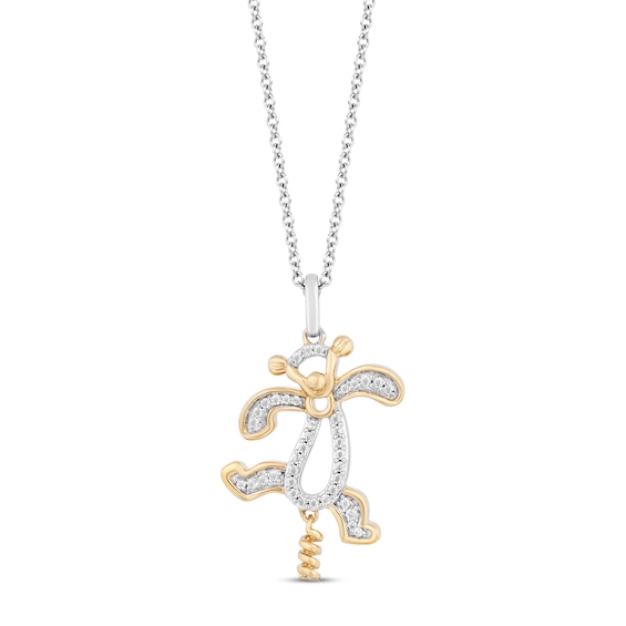 Disney Treasures Winnie the Pooh "Tigger" Diamond Necklace 1/10 ct tw Sterling Silver & 10K Yellow Gold 17"
