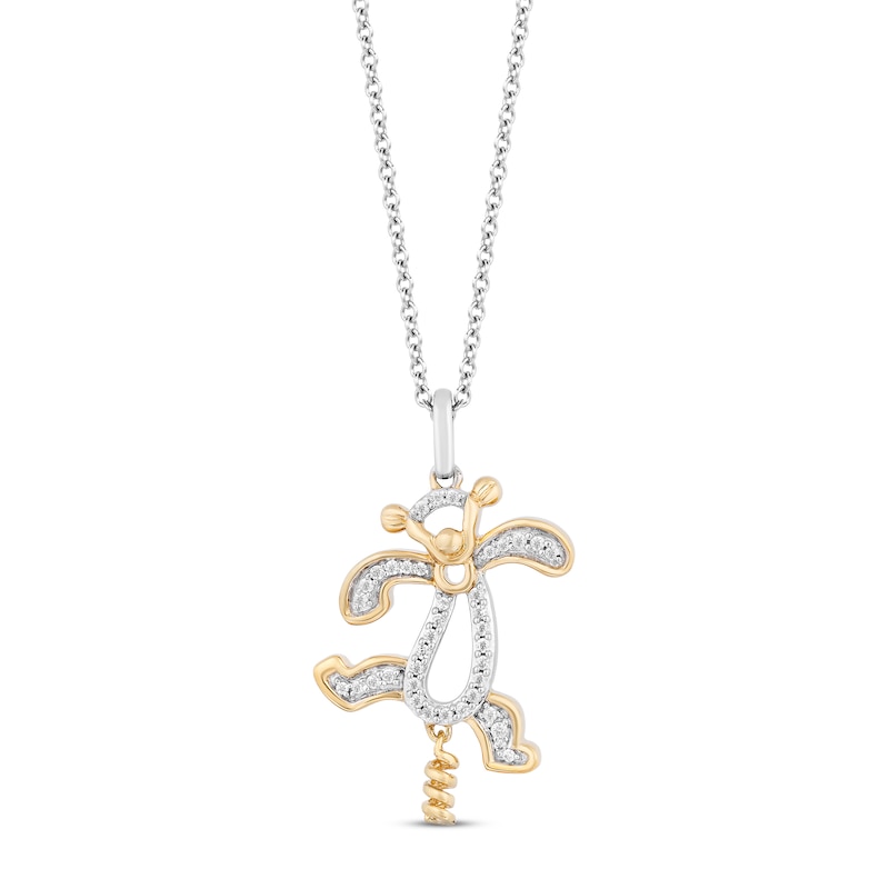 Main Image 1 of Disney Treasures Winnie the Pooh &quot;Tigger&quot; Diamond Necklace 1/10 ct tw Sterling Silver & 10K Yellow Gold 17&quot;