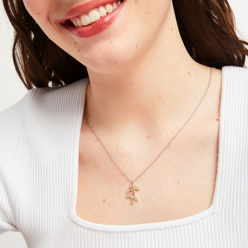 Main Image 2 of Disney Treasures Winnie the Pooh &quot;Tigger&quot; Diamond Necklace 1/10 ct tw Sterling Silver & 10K Yellow Gold 17&quot;
