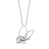Thumbnail Image 0 of Hallmark Diamonds Mother of Pearl Butterfly Necklace 1/6 ct tw Sterling Silver 18"