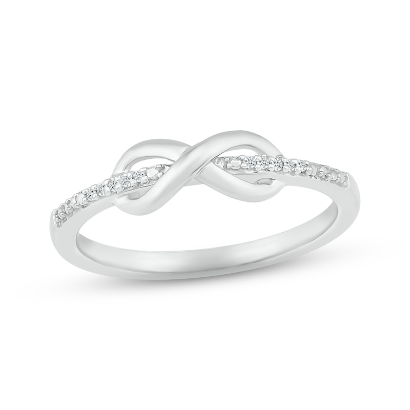 Main Image 1 of Diamond Infinity Ring Sterling Silver