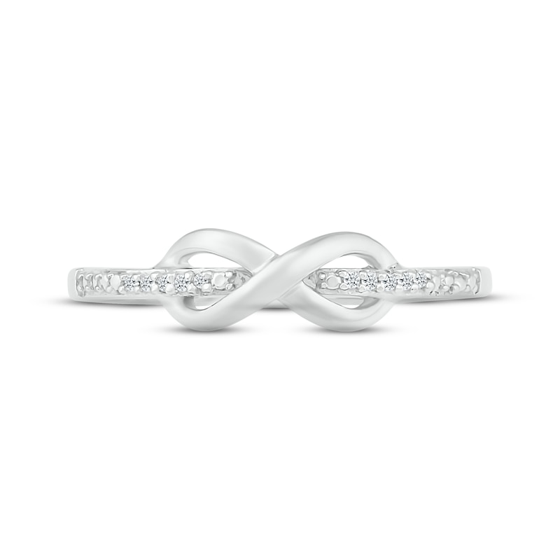 Main Image 2 of Diamond Infinity Ring Sterling Silver