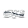 Thumbnail Image 2 of Black & White Diamond Twist Ring 1/6 ct tw Round-cut Sterling Silver