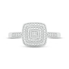 Thumbnail Image 1 of Diamond Milgrain Cushion Ring Sterling Silver