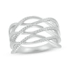 Thumbnail Image 0 of Diamond Wide Band Waves Ring 1/6 ct tw Round-cut Sterling Silver