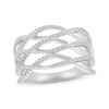 Thumbnail Image 1 of Diamond Wide Band Waves Ring 1/6 ct tw Round-cut Sterling Silver