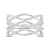 Thumbnail Image 2 of Diamond Wide Band Waves Ring 1/6 ct tw Round-cut Sterling Silver