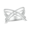 Thumbnail Image 1 of Diamond Crisscross Ring 1/8 ct tw Round-cut Sterling Silver