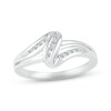 Thumbnail Image 1 of Diamond Ribbon Ring 1/6 ct tw Round-cut Sterling Silver