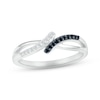 Thumbnail Image 0 of Black & White Diamond Bypass Ring 1/15 ct tw Round-cut Sterling Silver