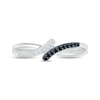 Thumbnail Image 1 of Black & White Diamond Bypass Ring 1/15 ct tw Round-cut Sterling Silver