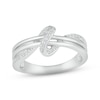 Thumbnail Image 0 of Diamond Ribbon Ring 1/10 ct tw Round-cut Sterling Silver