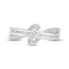 Thumbnail Image 1 of Diamond Ribbon Ring 1/10 ct tw Round-cut Sterling Silver