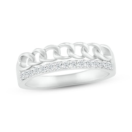 Diamond Stack Ring 1/6 ct tw Round-cut Sterling Silver