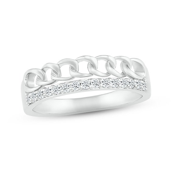Diamond Stack Ring 1/6 ct tw Round-cut Sterling Silver