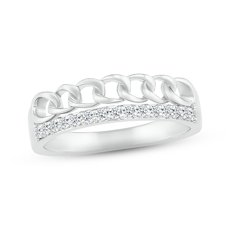 Diamond Stack Ring 1/6 ct tw Round-cut Sterling Silver