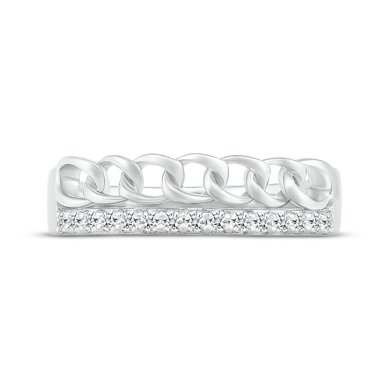 Diamond Stack Ring 1/6 ct tw Round-cut Sterling Silver