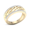 Thumbnail Image 1 of Diamond Edge Scale Ring 1/4 ct tw Round-cut 10K Yellow Gold