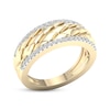 Thumbnail Image 2 of Diamond Edge Scale Ring 1/4 ct tw Round-cut 10K Yellow Gold