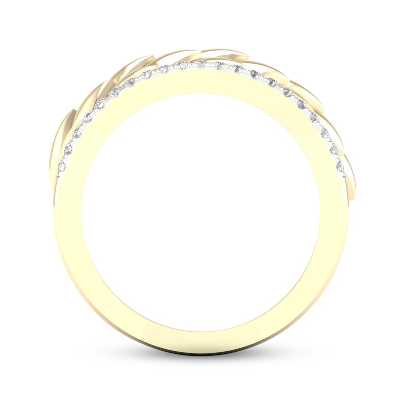 Diamond Edge Scale Ring 1/4 ct tw Round-cut 10K Yellow Gold